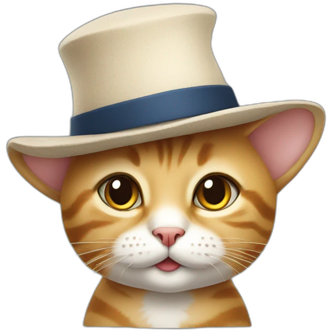 Cute cat with french hat emoji