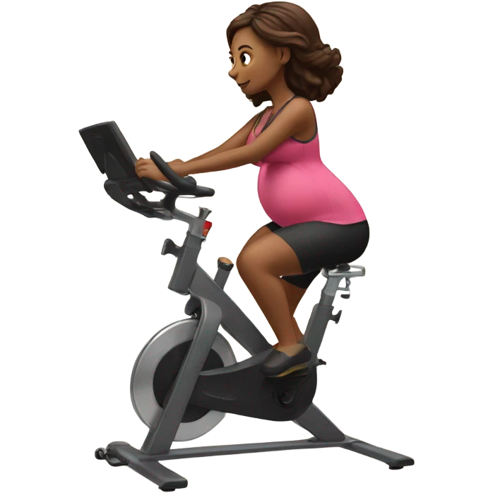 Pregnant girl on spin bike emoji