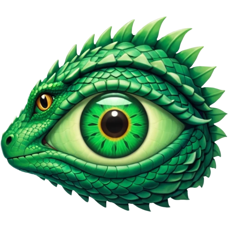 Dragon eye opening, reflection of character inside emoji
