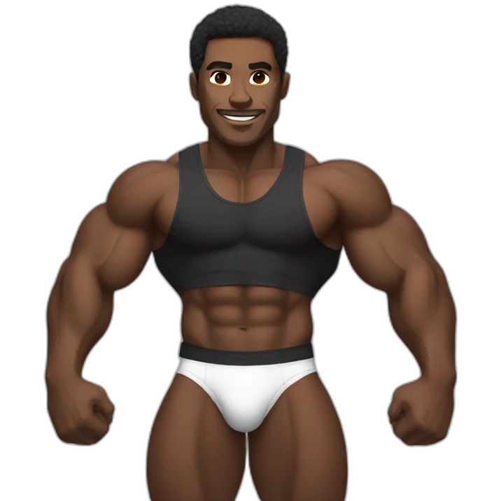 Black bodybuilder emoji