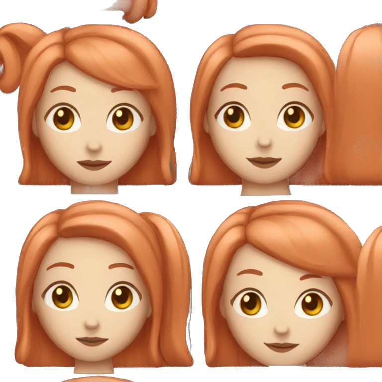 woman with long straight and piller box red hair and white skin emoji