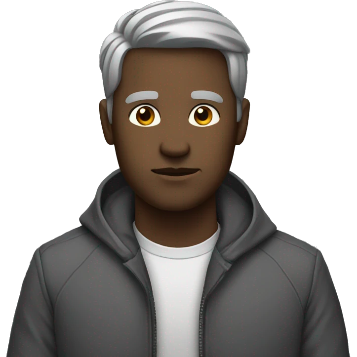 greyscale serious with jacket race emoji