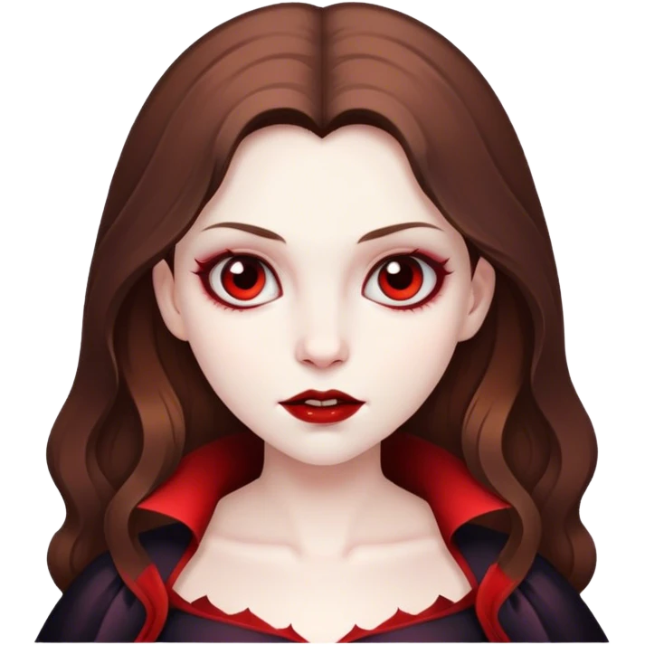 a vampire girl with brown hair emoji