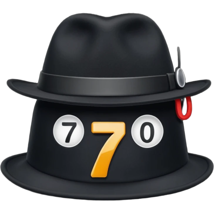 A black hat with the numbers 701 on the front  emoji