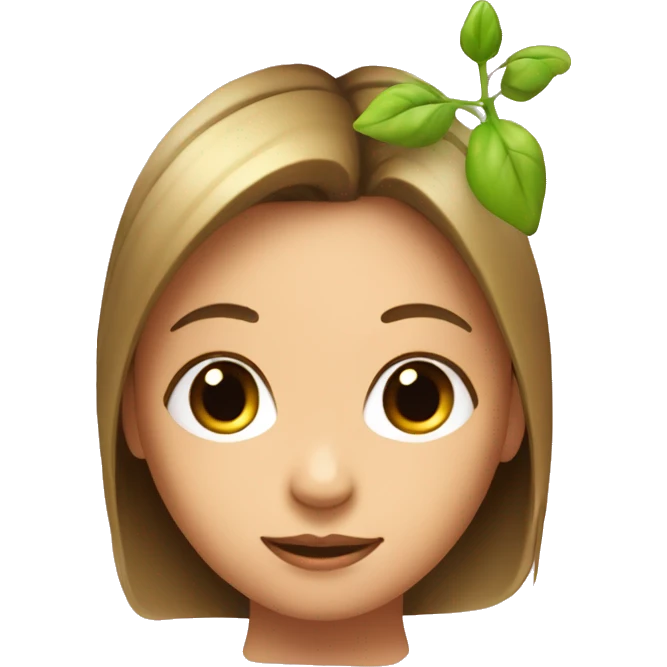 Girl’s face with a sprout growing on top of her head  emoji