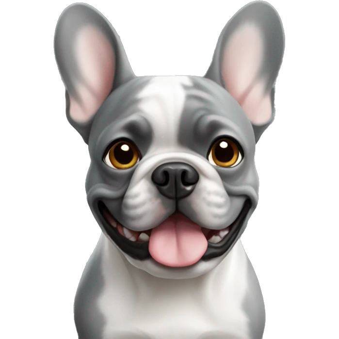 Gray French bulldog emoji