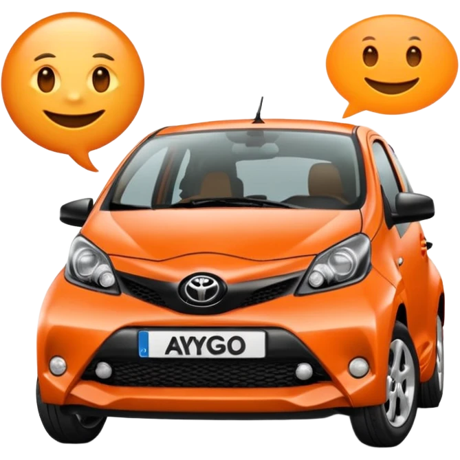 Make an emoji of an orange Toyota aygo that says “when I grow up I want to be a ŠKODA” emoji