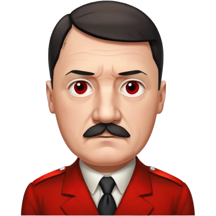 adolf hitler with a square mustache and a red band on his arm emoji