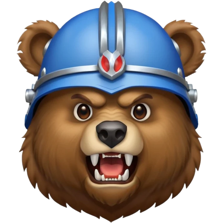 Bear wearing blue horned helmet growling emoji