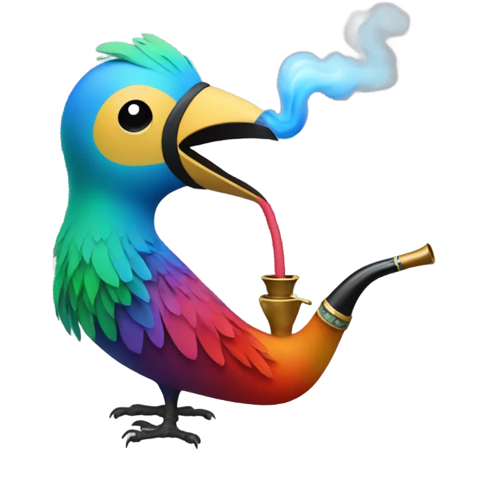 shipe bird smoking shisha emoji