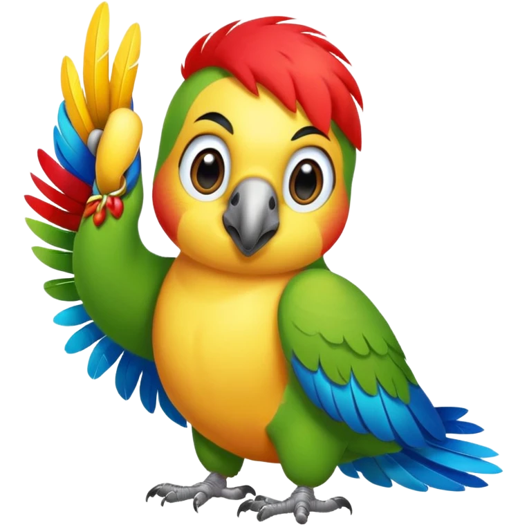 Parrot doing a salute gesture emoji