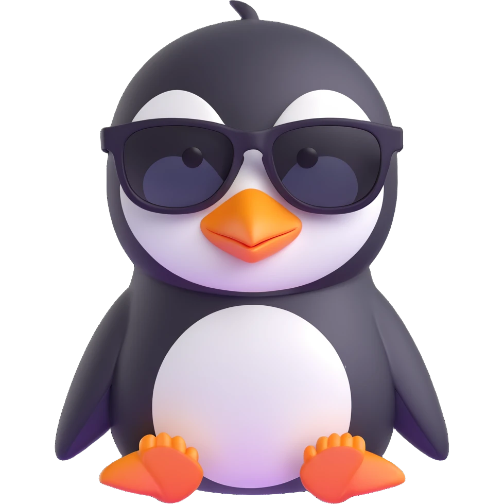 An Penguin with Sunglasses emoji