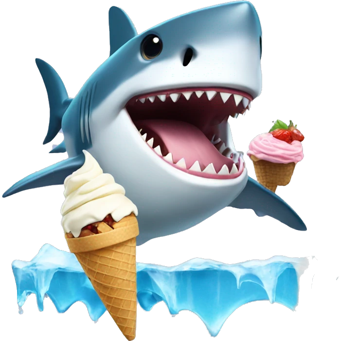 shark eating ice cream emoji