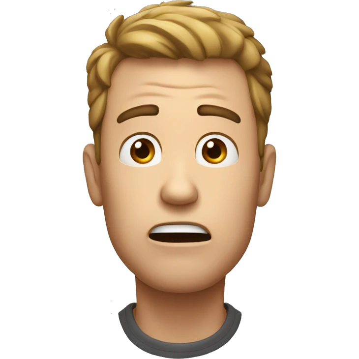 Man in shock with hand on had emoji
