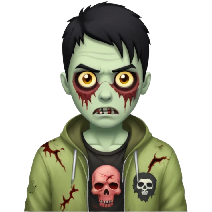 zombie, trapstar, Black hair black eyebrow emoji