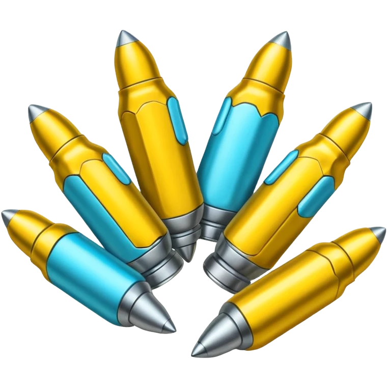 five bullets. four of them of one yellow and gray and the fith one of another color as hioghlighted emoji