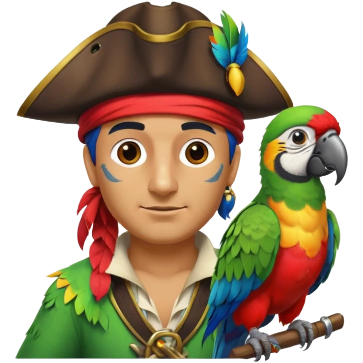 pirate and parrot emoji