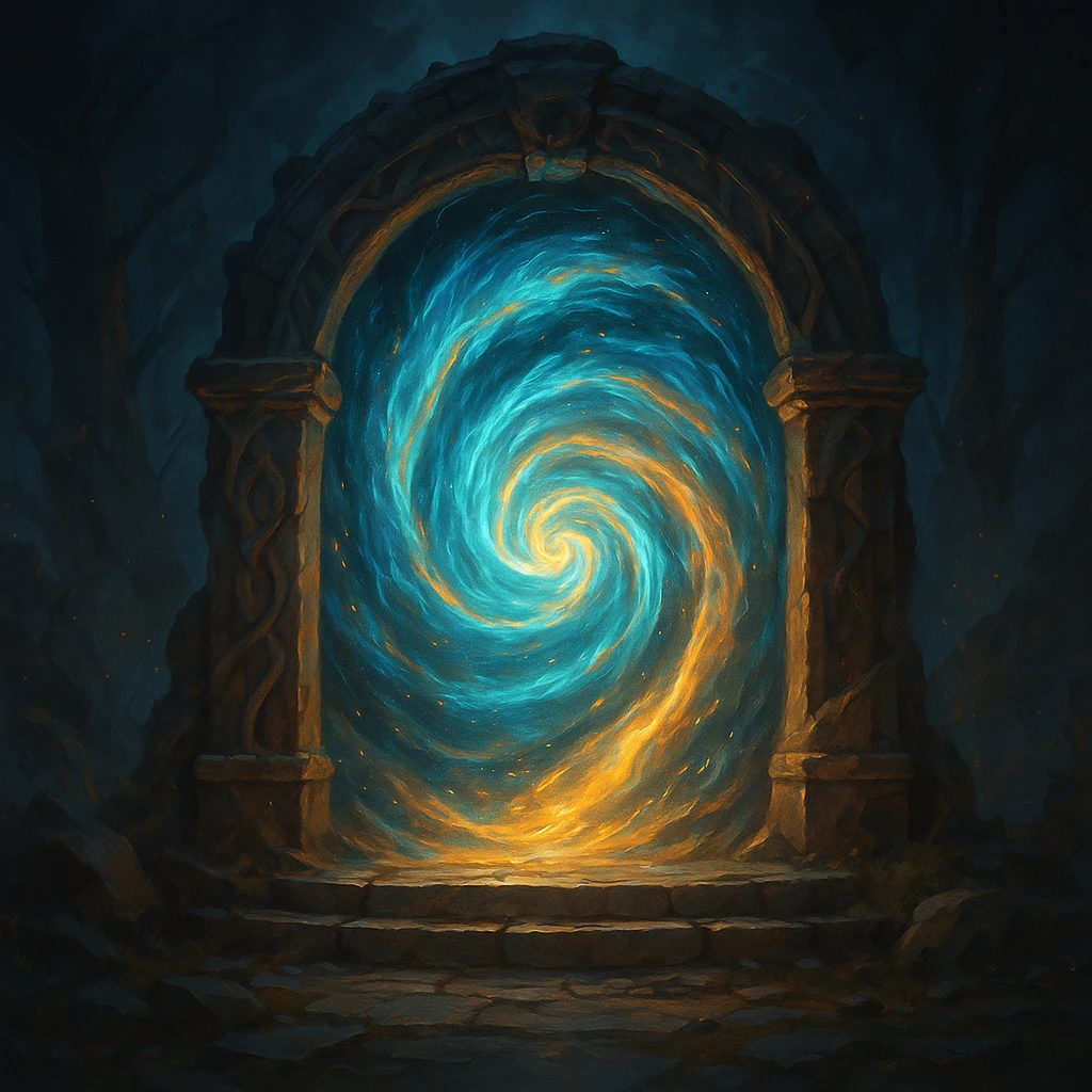 a really cool portal, glowing, swirling energy, fantasy style emoji