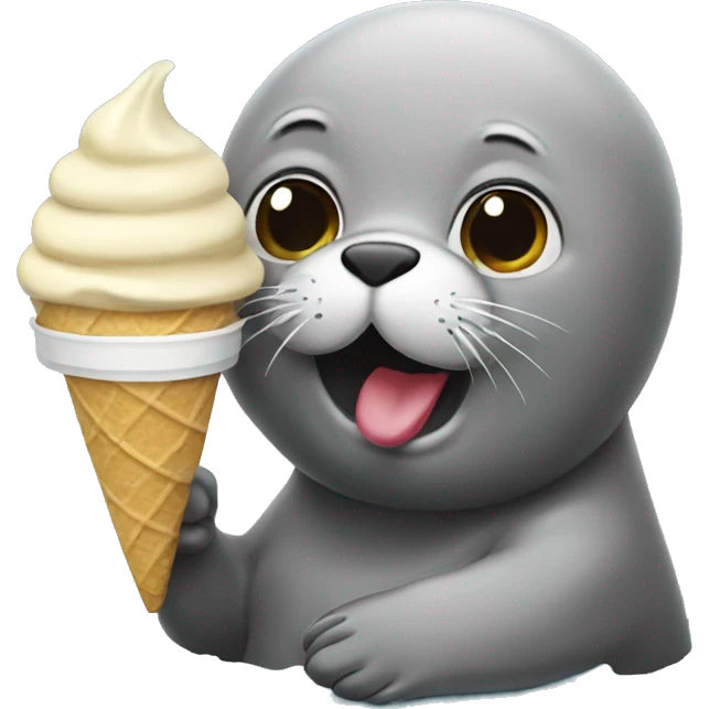 seal eating ice cream emoji