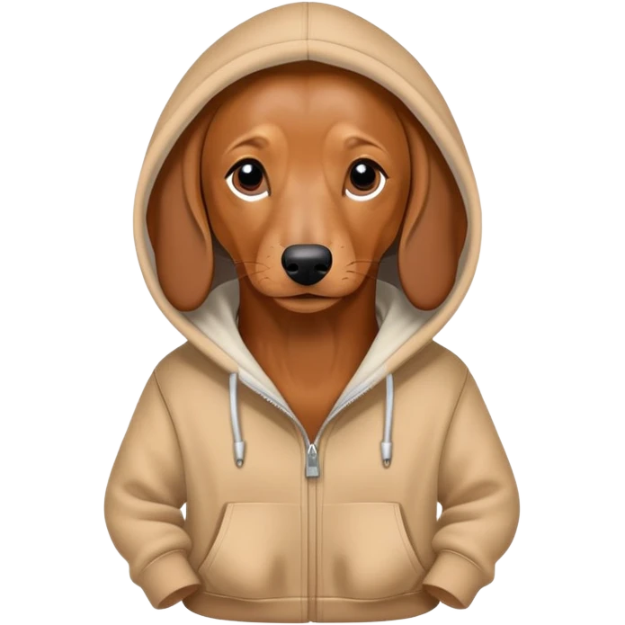dachshund wearing a hoodie emoji