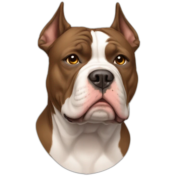 Brown and white XL American Bully emoji