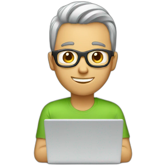 Guy on laptop  emoji