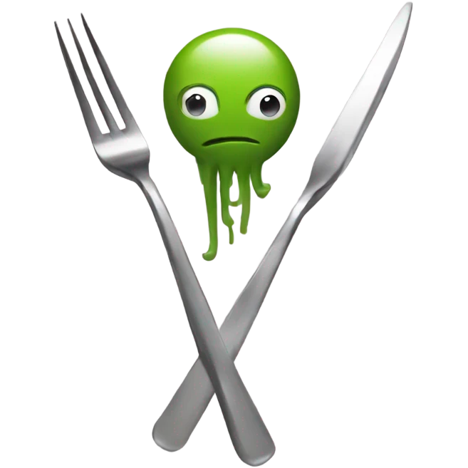 Thanks from squidgame holding a fork emoji
