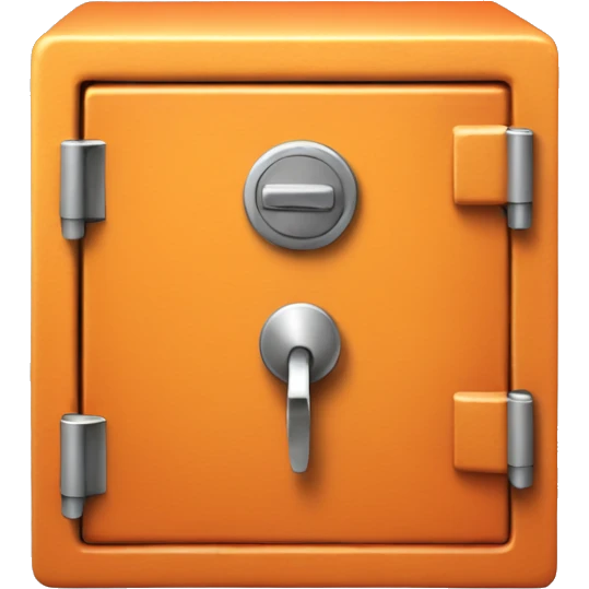 3d  small safe in orange or yellow emoji