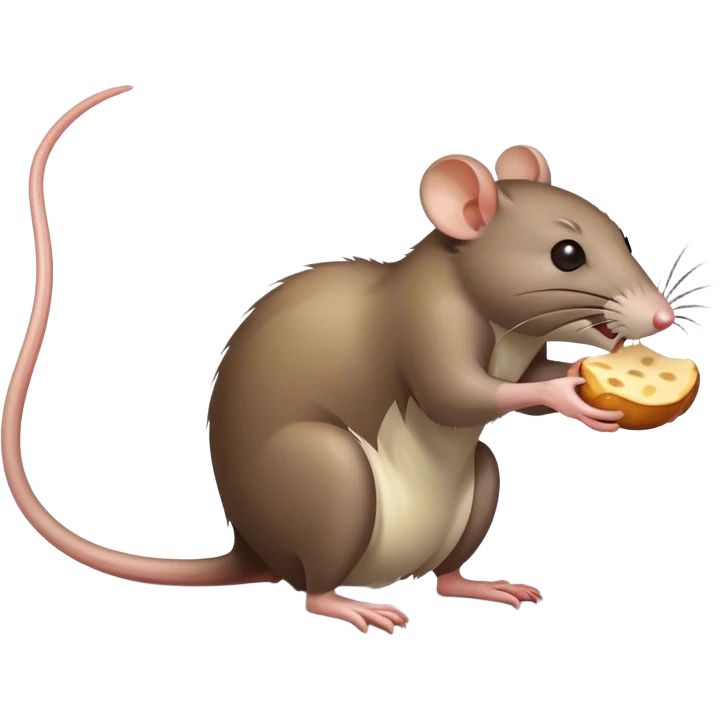 Rat eating with a shadow looming  emoji