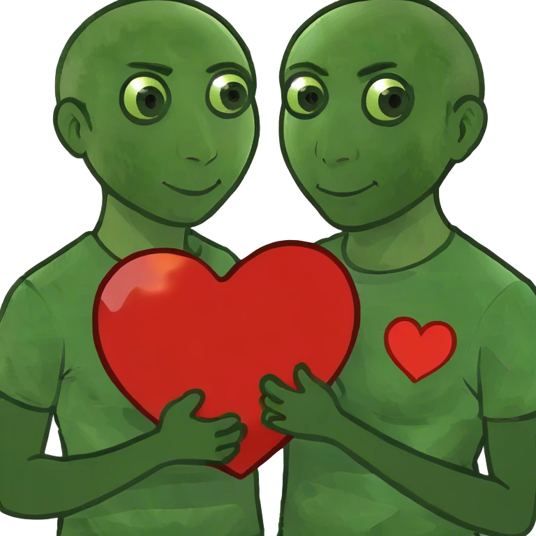 Couple holding heart  emoji