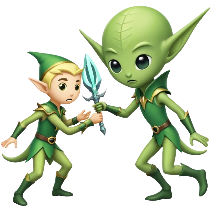 elves vs aliens emoji