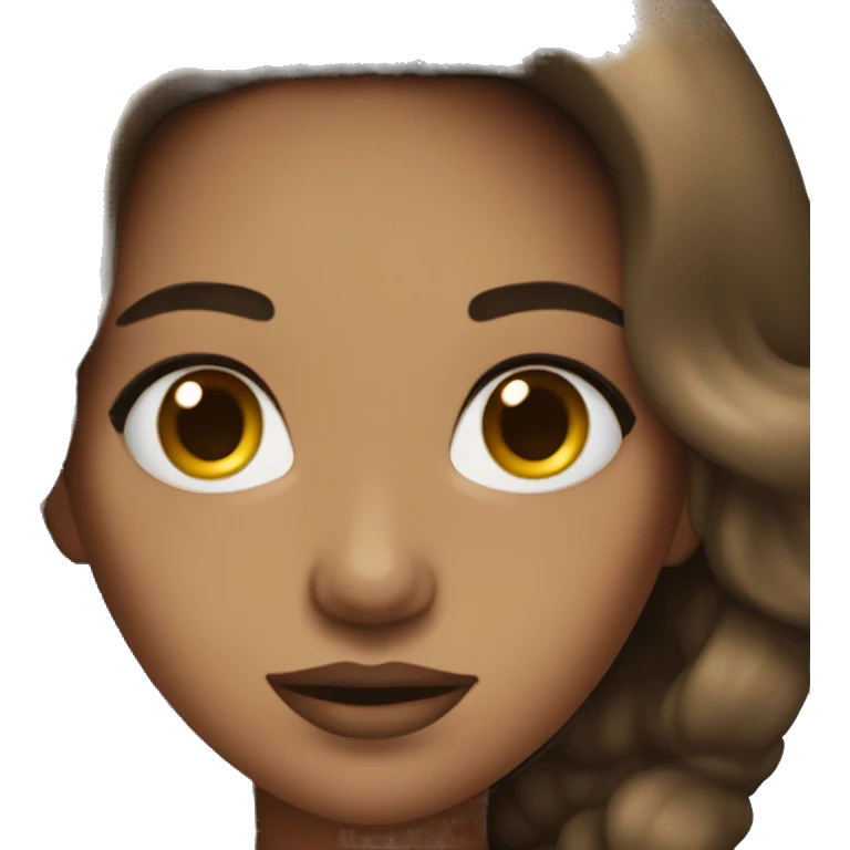 Girl pop singer with brown hair and eyes  emoji