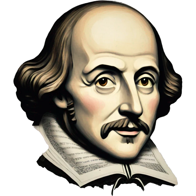 Shakespeare made of newspaper cuttings 420 roses flowers emoji
