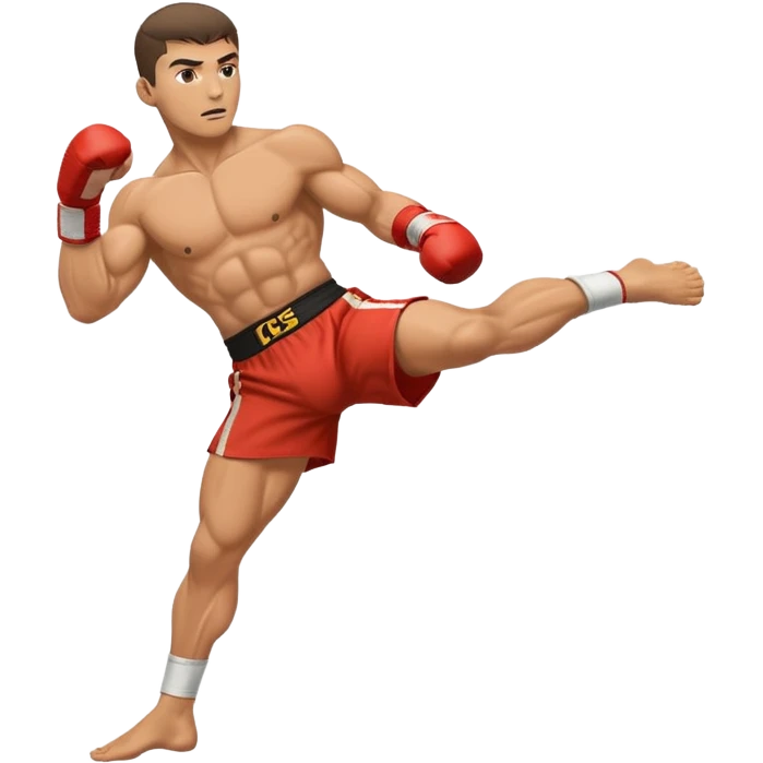 kickboxer kicking emoji