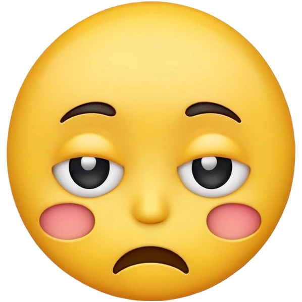 An emoji that is sad but tries to be happy emoji