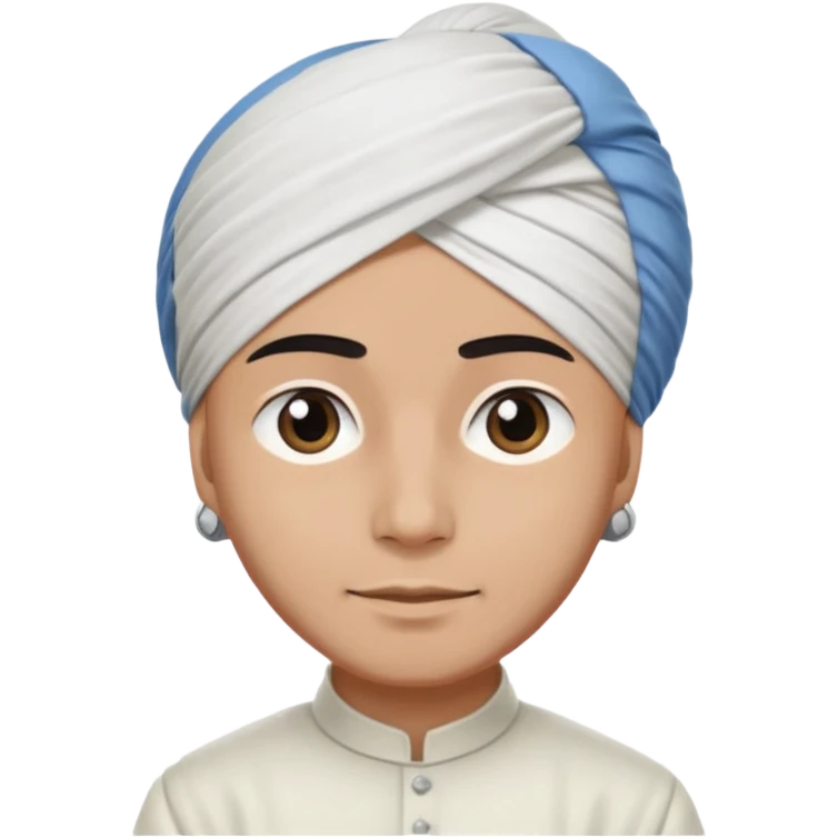 Sardar boy wearing turban white and manly emoji