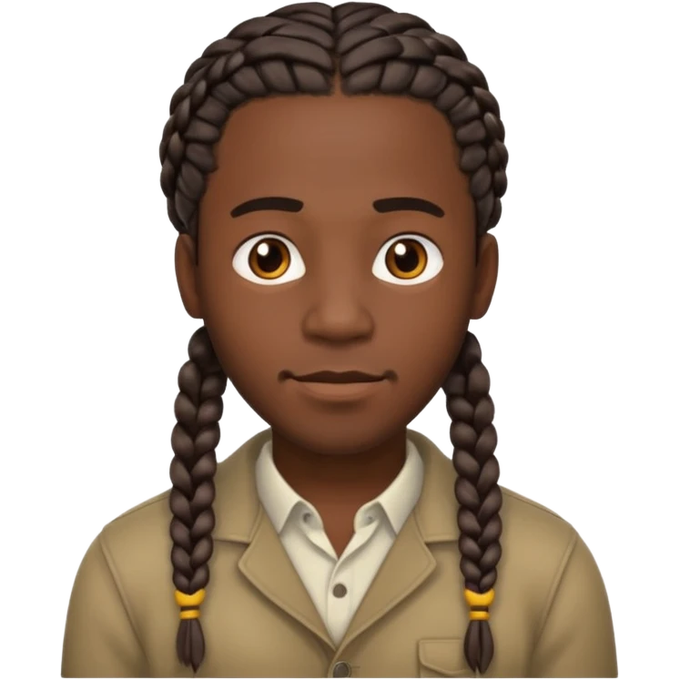 Boneco masculino negro com trança emoji