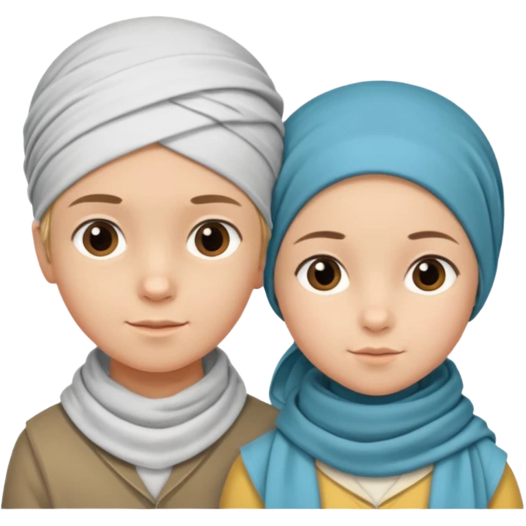 )پسر بچه 11 ساله و دختر بچه 6 ساله برادر و خواهر مهربان (دختر بچه مقنعه دارد emoji