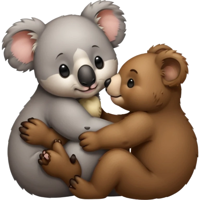 Koala kisses brown bear emoji
