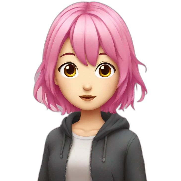 pink haired anime girl emoji