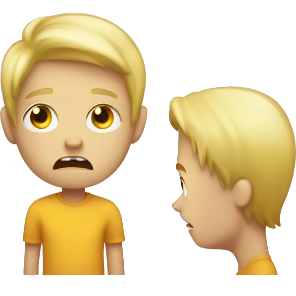 full body blond boy scared about a monster  emoji