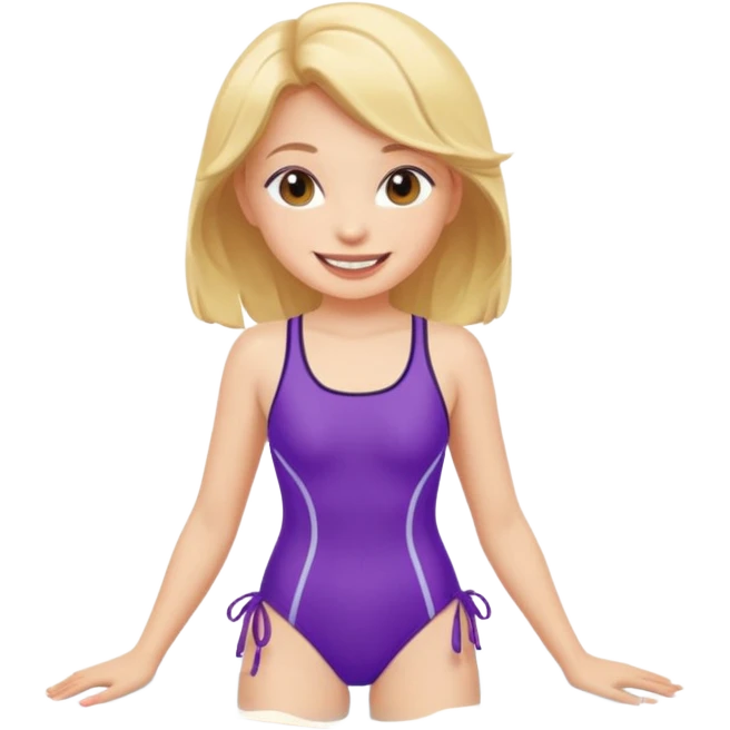 A flat cartoon girl in swimsuit emoji