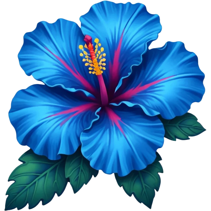 blue hibiscu emoji