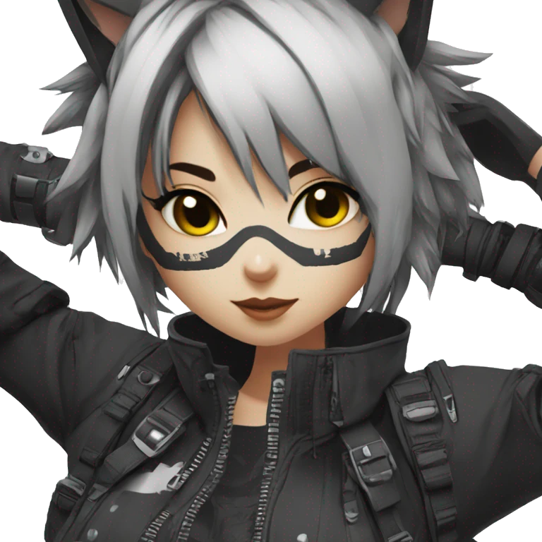 Edgy Cartoon Anime Punk Techwear Catgirl emoji