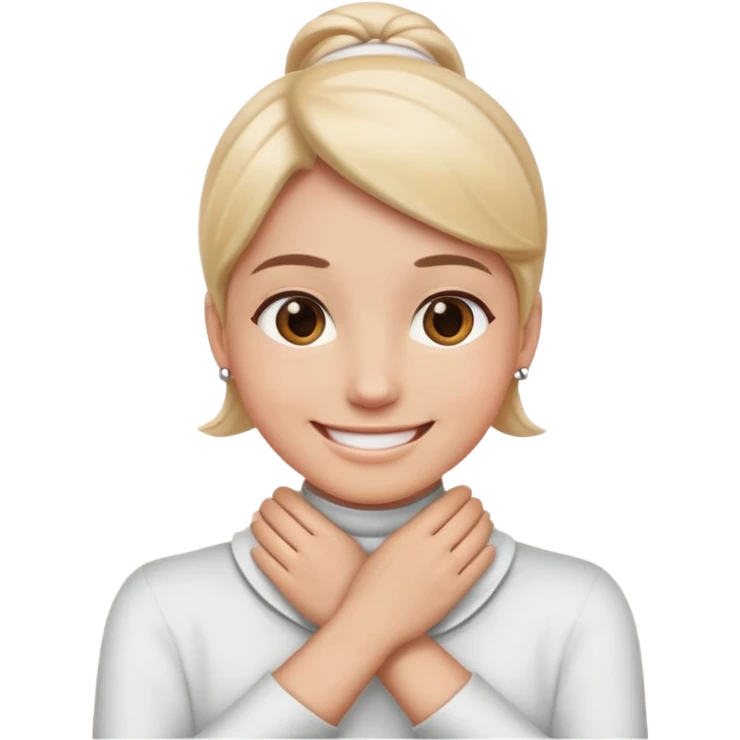 Person with hands crossed around neck emoji