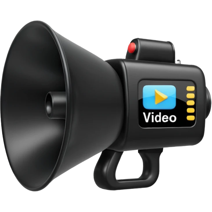 megaphone with a video emoji