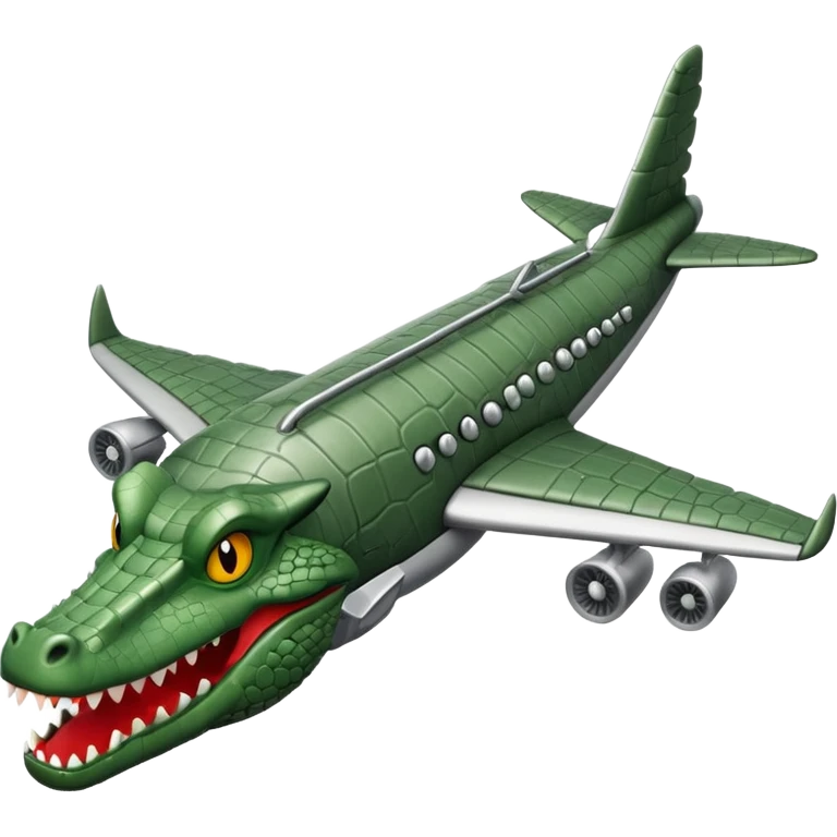 gray plane with a crocodile head emoji