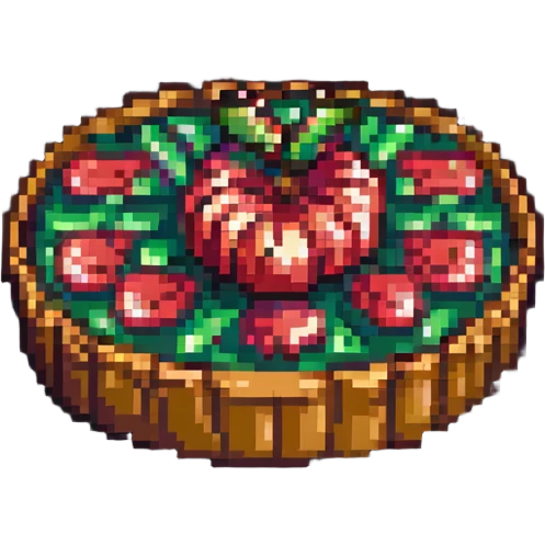 apple tart seen from above, pixel art style emoji