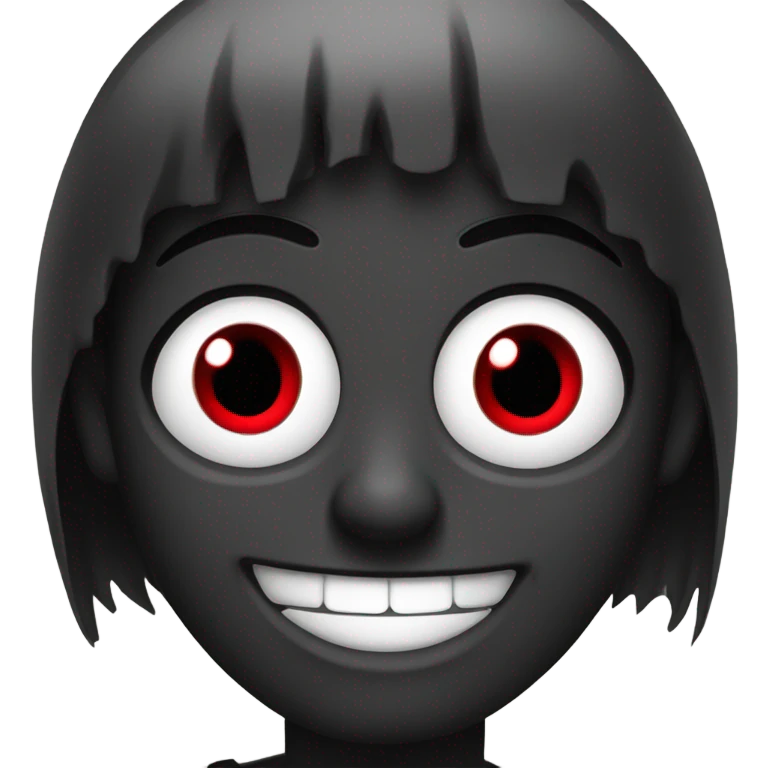 Gothic black smiling face with red eyes emoji