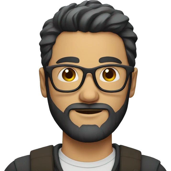 A man with beard and square glasses emoji